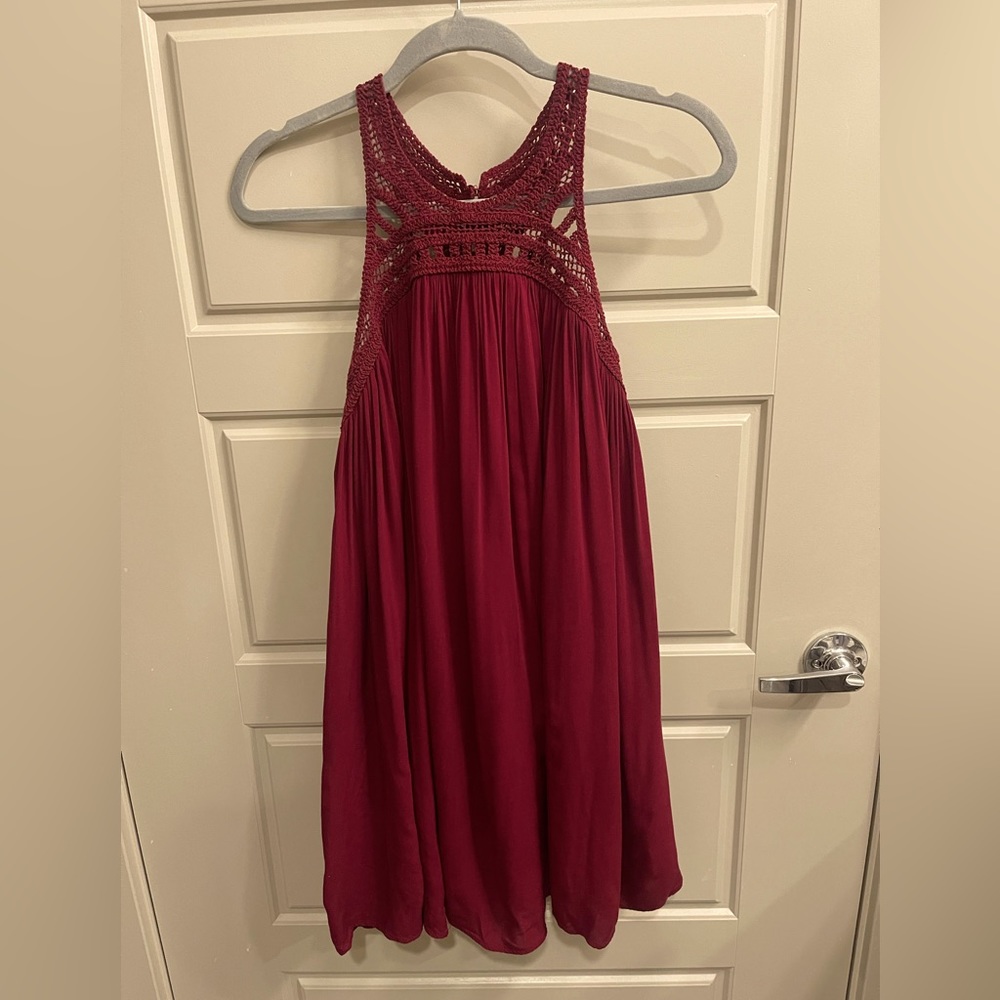 Collegiate Outfitters - Maroon Crochet Dress - Medium